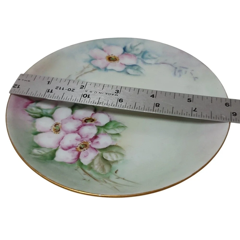 Rosenthal Kronach Dessert‎ Plate Floral Gold Rim Hand Painted Antique Six Inches